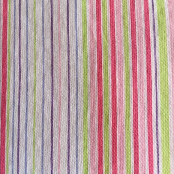 VTG Twin Flat Bed Sheet - Stripes in Pink, Green, and Purple - Wamsutta - Picture 1 of 3